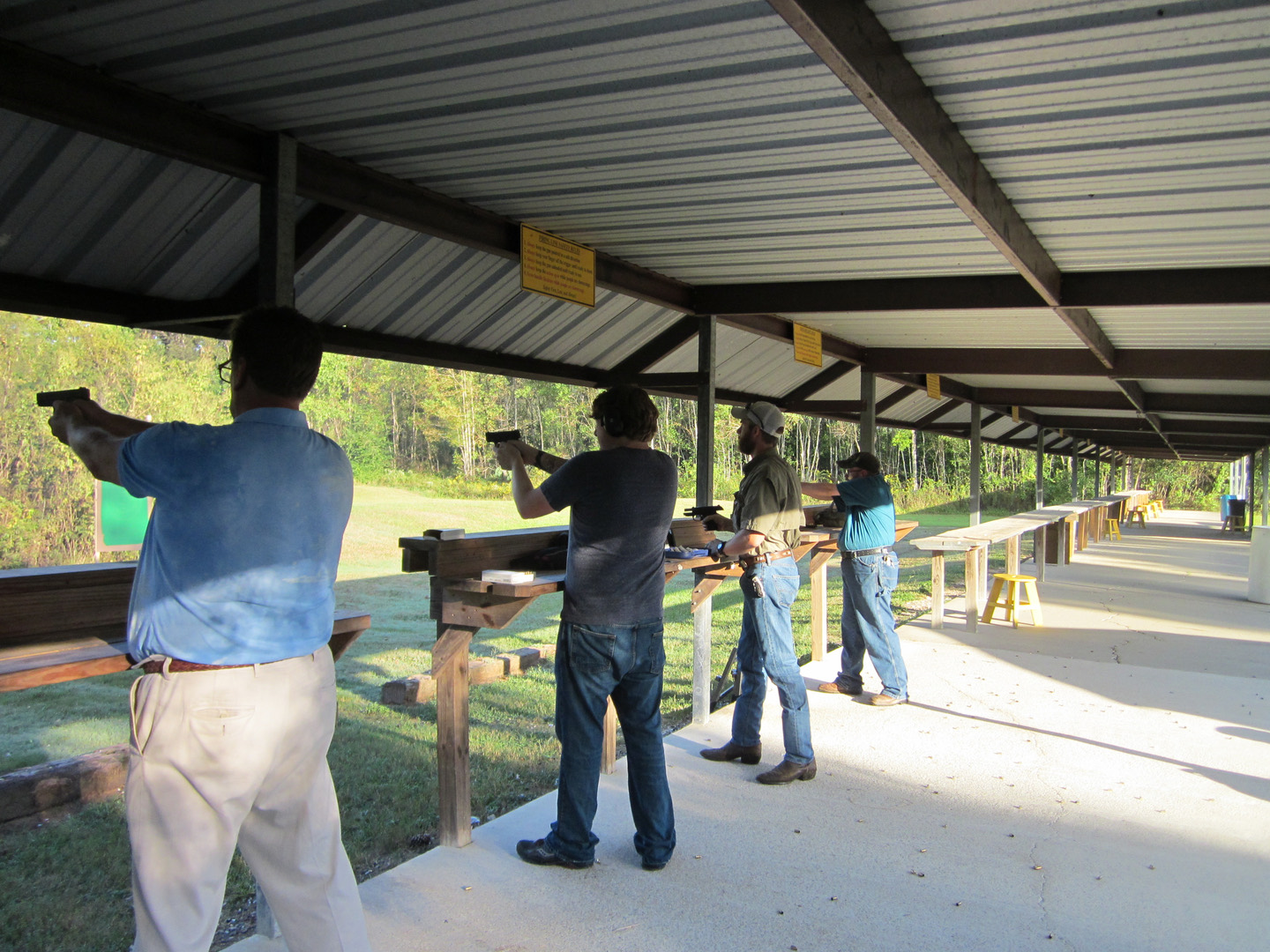 Live fire under the covered range.