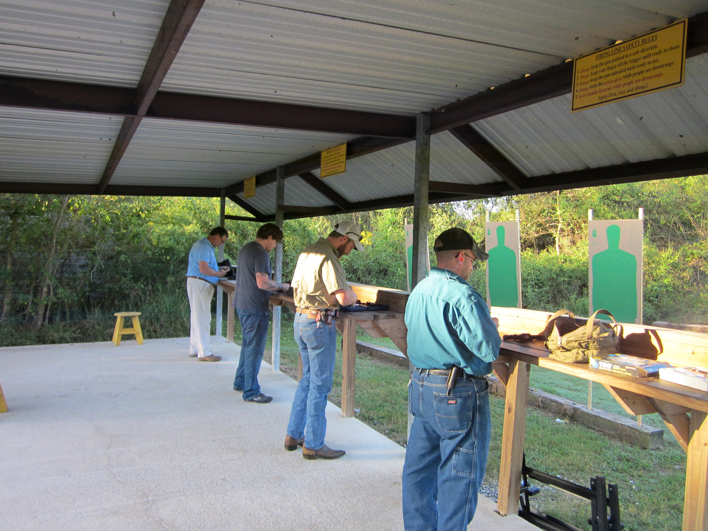 Safety rules posted right on the firing line.