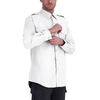 Men's Long Sleeve Tactical Shirt - Poplin White #: F53121M