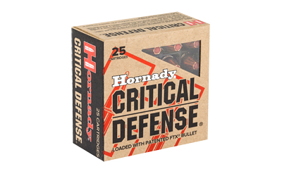 Hornady, Critical Defense, 9MM, 115 Grain, FlexTip, 25 Round Box H90250