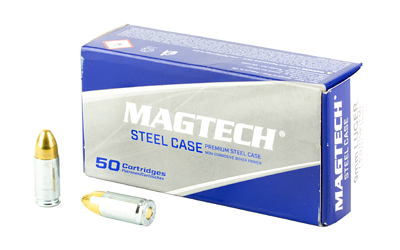 Magtech, Steel Case, 9MM, 115 Grain, Full Metal Jacket, 50 Round Box MT9AS