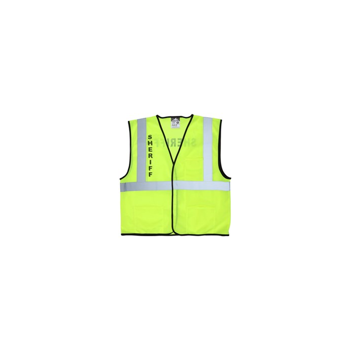 SHERIFF Hi Vis Reflective Lime Safety Vest MCR-VCL2MLSHF