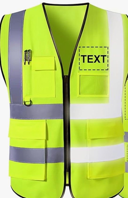 Custom Safety Vest High Visibility Reflective Personalized Vests  Customize Class 2 for Men Work AZ3D